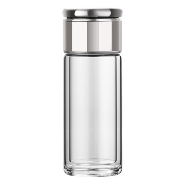 BPA-freie doppelwandige Glas-Tee-Ei-Wasserflasche mit Sieb